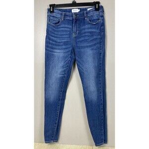 True Craft Women's Jeans Juniors Size 9 Mid Rise Skinny Leg Blue Denim 30x29